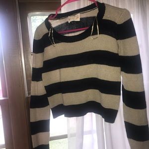 Black and Tan cropped sweater